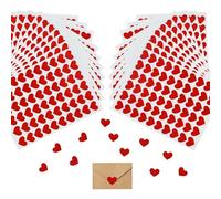1200 Pezzi Bollini Adesivi a Forma di Cuore, Etichette Adesive Piccoli, Adesivi Matrimonio Cuore, Chiudipacco Adesivi Autoadesiva per Artigianato e Biglietti D'invitazione di Nozze (rosso)