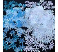 1200 Pezzi Confetti Fiocco di Neve piccola di Natale, Snowflakes Coriandoli Artificiale, Decorazione a Coriandoli da Tavola Fiocchi di Neve per Natale Inverno Feste (Bianco + Blu)