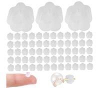 1200 pezzi di chiusure per orecchini a bottone 0, 12x0, 18'' chiusure per orecchini a fiore con foro per in plastica con vestibilità sicura per bottone e pendenti