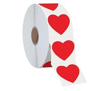 1200 pezzi di etichette adesive a cuore rosso, da utilizzare per San Valentino, classifiche dei premi, unità di sangue, studi medici, insegnanti, segnalibri (3.8 cm di diametro)