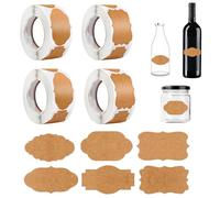 1200 Pezzi Etichette Kraft Adesive, 50x30mm Etichette Regalo da Incollare Etichette Universali per la Casa Etichette per Marmellata Cucina per Cottura Sacchetti Regalo Carta Busta Matrimonio