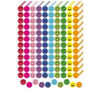 1200 pezzi / set (10 fogli) Adesivi per ricompensa scolastica, performance comportamentale, facce sorrident felici, colorati, rotondi, adesivi incoraggianti, 10 stili, resistenti all'acqua in PVC, ade