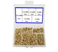 1200 Pz M2 M2.5 Viti per Legno Piccola Vite a Testa Piatta Croce Autofilettante Porta Dell'armadio Raccordi Cerniera, Vite per Accessori Elettronici Multifunzione Fai da te Micro Vite Set Oro