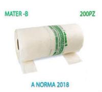 1200 SHOPPER biodegradabili 22+6+6x50 in rotolo 6x200 buste con manico rotoli