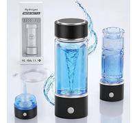 12000 PPB Hydrogen Water Bottle Generator with Bottle Adapter, SPE PEM Tech - Rechargeable H2 Concentration up to 15 Times 3 Minutes - 450 ML Hydrogen Water Machine Ionizer for Home, Office, Fitness