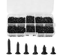 1200pcs Viti Autofilettanti per Metallo Testa Piatta Viti M2 Viti per Occhiali Kit Vite del Computer Viti Laptop Vite Nera Svasata Piccola Viti Assortimento di Viti per Legno, Mobili, Elettrodomestici