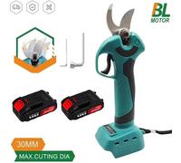 1200W 30mm Brushless Potatore Elettrico Cesoia Cordless Ricaricabile Albero da Frutto Bonsai Potatura Rami Strumento Per Makita 18V Batteria 2 Battery 1 EU Plug