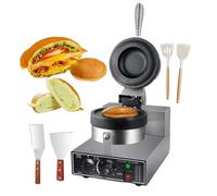 1200w Gelatiera Hamburger,Hamburger Waffle Maker Sandwich Press, 0~5 Minuti Temporizzazione,Corpo Della Padella Ispessita,Con 2 Pale In Silicone,Supporti Snack,Negozi Dolci