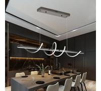 120cm Lampada a sospensione a LED moderna per illuminazione dell'isola della cucina, Galvanizzato Nero Moderno Lampadario per sala da pranzo sopra il tavolo Lampade a sospensione a LED da soffitto