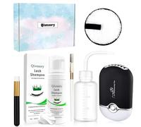 120ml/4.04fl.oz Shampoo per Ciglia per Pulitore Extension Lash Pennello Eyelash con Cap Ventola Ciglia Lavaggio Bottiglia Shampoo Brush Dischetti Struccanti Lavabili Cura Delicata (Originale)