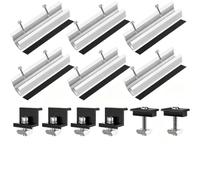 120Mm U Rail Kit Di Montaggio Solare Con Terminali E Guarnizioni, | Per moduli PV da 30/35 mm, kit di fissaggio per tetto, impianti fotovoltaici, argento/nero, 4 binari con morsetti (6 pezzi)