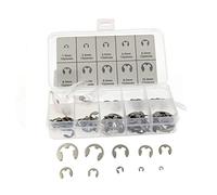 120PCS 304 Stainless Steel Set assortimento di anelli ritenzione esterni circlips a clip E con scatola stoccaggio