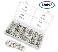 120PCS 4.5mm-7mm Svasata Finitura Rondelle A2-Stainless Acciaio No.6-No.12