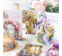 120pcs Adesivi Fiori Scrapbooking Stickers Aesthetic Scrapbooking Adesivi Kit per Scrapbooking Calendari Biglietti D'auguri Album(Garden Corner Series)