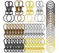120PCS Premium girevole cordino moschettone con portachiavi (multicolore)