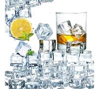 120Pz 20mm cubetti di ghiaccio artificiali,Cubetti Riutilizzabili,Ghiaccio Refrigerante in Plastica,Cubetti di Ghiaccio Finti in Acrilico Trasparente,per Bevande,fotografia e come decorazione