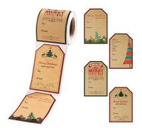 120pz Adesivi per Etichette Regalo di Natale, Etichette Adesive Regali di Natale Adesivi Personalizzati Etichette di Natale per Regali di Natale(Stile Retrò)