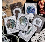 120Pz Adesivi Scrapbooking Stickers Carta Pizzo per Decoupage Adesivi Decorativi Accessori Scrapbook Decoupage per Bullet Journal Album Diario Canlendario Fai da Te(lace)