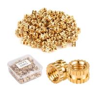 120pz Inserto Filettato per Stampa 3D, M4x4x6mm M4 Dadi in Ottone Zigrinato Femmina Filettatura Interna Dado per Inclusione Termica per Parti della Stampante 3D Guscio Plastica