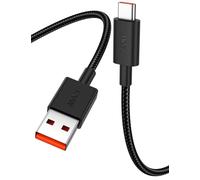 120W 1m Cavo USB C intrecciato per Redmi Note 15/14/13/12/11 Pro/A5/17/15C | Cavo USB A a Tipo C 6A Cavo di ricarica rapida per Xiaomi 17T/15T/14T/13T/12/11T Pro/POCO X8/F8/M8/X7/X6/C85 Pad 8/7/6/5 nero