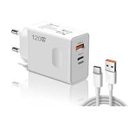 120W Caricatore Rapido con Cavo USB C 1m, Adattatore Caricatore Turbo per Xiaomi 14 Ultra 13T Pro 13 Ultra 12T Pro 12T 12 Pro 11T Pro Redmi Note 13 12 11S 10 Pro Mi 11 Ultra 11i POCO X6 M6 Pro