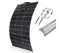 【120W Pannello Solare Flessibile】DERUXI 120W 12V Pannello Solare Camper, 120W Pannelli Solari Monocristallini 12V+6Pcs Fascette Metalliche, Pannelli PV Pannelli Solari da Balcone Veicoli Barche Camper