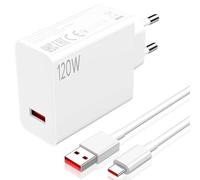 120W per HyperCharge Caricatore USB con 6A Cavo USB C 1M per Xiaomi 14T Pro 17 15 Ultra 13 12T Caricabatterie Tipo C per Redmi Note 15 14 Pro 14S Charge Ricarica Rapida per POCO F7 Ultra F8 X7 C75