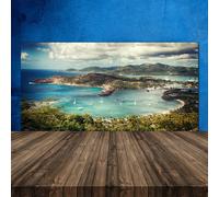 120x60 Paraschizzi in Vetro Temperato Baia Paesaggio Decorazione