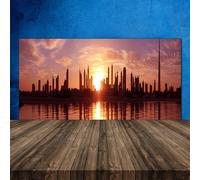 120x60 Paraschizzi in Vetro Temperato Case di città Decorazione