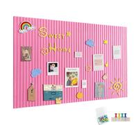 120x90cm Grande bacheca in feltro autoadesiva, bacheca in feltro con puntine, memo boards con 60 puntine, tabellone annunci per pareti, decorazione per ufficio, cucina, foto, memo, rosa pesca