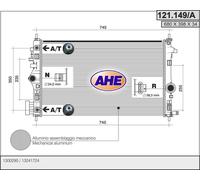 121.149/A AHE Radiatore, Raffreddamento motore per CHEVROLET,OPEL,SAAB