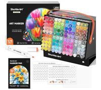 121 Pennarelli Doppia Punta Artistici Base Alcolica con Custodia | 120 Pennarello Marker più 1 Mescolatore Permanente Pennarello, per i Bambini Adulti Libro da Colorare Creare Carte da Disegno