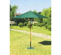 Ombrellone tondo in legno e top verde in poliestere Ø 250 cm da giardino esterno