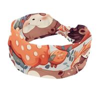 1223 Fasce per capelli da donna, antiscivolo, elastiche e sportive, in morbido tessuto, per allenamento, yoga, accessori per capelli alla moda, motivo animali dei cartoni animati