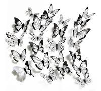 1224 adesivi decorativi da parete a forma di farfalla 3D, ideali per camera da letto e decorazioni per matrimoni, resistenti alle intemperie e (24 pezzi)