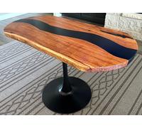 122cm x 61cm Live Bordo Resina Epossidica Caffè Table Top - Unico Casa Accento