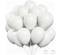 122Pcs Bianco Balloon Set,10 Inch Matte White Balloons Bouquet with White Balloon Arch Kit for Birthday Party Decoration, Boho Wedding,Christening,Baby Shower,Cloud Theme Party Supplies