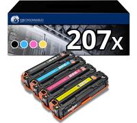 123CONSOMMABLES - 207X - Toner compatibile per HP 207X 207A Color Laserjet Pro MFP M283fdw M255dw M282nw M283fdn M255nw W2210X W2211X W2212X W2213X Multipack (nero ciano magenta giallo) - Nouvo