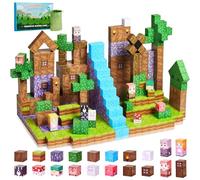 123PCS Blocchi magnetici - Blocchi magnetici a tema castello nella foresta, piccoli blocchi di costruzione sensoriale a stelo Regalo per bambini 3 4 5 6 7 8 9+ Ragazzi Ragazze Regali di compleanno