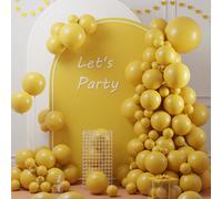 124/60/10 pezzi Set di palloncini giallo senape, dimensioni assortite (45 cm, 30 cm, 25 cm, 12 cm), kit per arco di palloncini gialli autunnali, adatto per compleanni, matrimoni, fidanzamenti, baby sh