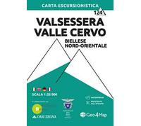 124 Valsessera Valle Cervo, Biellese nord-orientale. Carta escursionistica 1:25.000