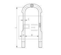 125.011-10A Federbügel M 24x45 105 x 306 Adatto A per Scania