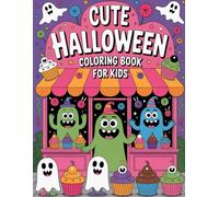 125 Cute Halloween Coloring Pages for Kids Ages 4-8: Fun Spooky Coloring Book with Pumpkins, Ghosts, Monsters & Candy 8.5x11 Inch Single-Sided Pages