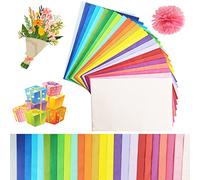 125 Fogli di Carta Velina Colorata, 25 Colori Carta Velina da Imballaggio, per Realizzare Pompon, Fiori di Carta, Regalo Riempitivi per Scatole, Matrimoni Feste di Compleanno Natalizia (35 X 50 cm)