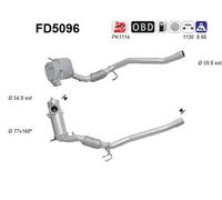 AS Filtro antiparticolato (FAP) FD5096 – 125 kW (170 CV) per Seat Altea XL 5P5/5P8 2.0 TDI