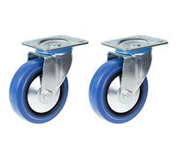 125 mm 5" rotelle blu in gomma girevoli forte capacità 400kg, set di 2