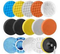 125 mm cuscinetto di pulitura, 16 pezzi lana per pulire auto kit, spugna M14 pulire per auto, cuscinetti di pulitura, adattatore di foraggio e cuscinetti di lana cera