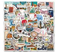 125 pezzi Adesivi da viaggio perfetti per decorare il tuo telefono, borracce, album di ritagli, diario, telefono, auto, laptop e altro ancora! Ideali per buste regalo, sigilli per buste, decorazioni p
