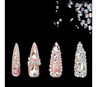 1250 Pezzi Strass Flatback Rotondo Gemme, Cristallo scintillante, nella Scatola, Cristallo per la nail art femminile