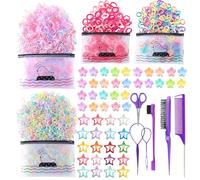1256 accessori per capelli per ragazze, elastici per capelli per bambini, con 30 mini fermagli per capelli, 20 fermagli per capelli a forma di stella
